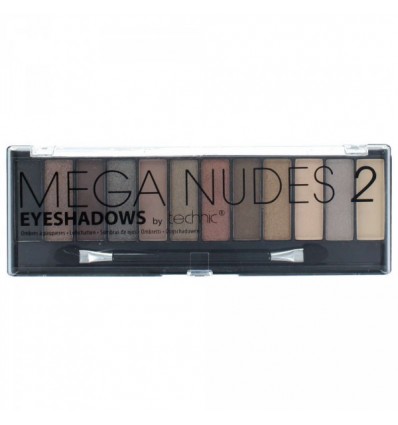 TECHNIC MEGA NUDES 2 PALETA 12 SOMBRAS DE OJOS