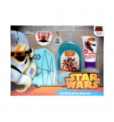 STAR WARS GEL 200 ml + LOCIÓN MANOS 30 ml + BOMBA DE BAÑO + ESPONJA + ADORNO