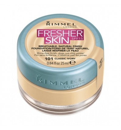 RIMMEL FRESHER SKIN SPF 15 BASE DE MAQUILLAJE 101 CLASSIC IVORY 25 ml