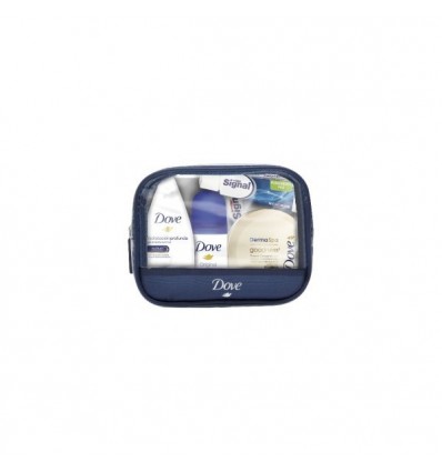 DOVE NECESER VIAJE GEL 55 ml+ DEO SPRAY 35 ml + CR CORPORAL 75 ml + DENTÍFRICO 16 ml + CEPILLO