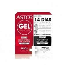 ASTOR PACK GEL MANICURE PASO 1 019 FASHIONABLY RED 12 ml + PASO 2 GEL TOP COAT 12 ml ASTOR PACK GEL MANICURE PASO 1 019 FASHIONABLY RED 12 ml + PASO 2 GEL TOP COAT 12 ml