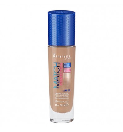 RIMMEL MATCH PERFECTION SPF 20 400 NATURAL BEIGE MAQUILLAJE FLUIDO 30 ml