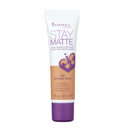 RIMMEL STAY MATTE LIQUID MOUSSE FOUNDATION 400 NATURAL BEIGE